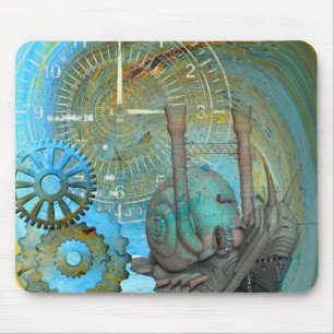 Tapis De Souris Voyageur d'escargots à vapeur Aqua