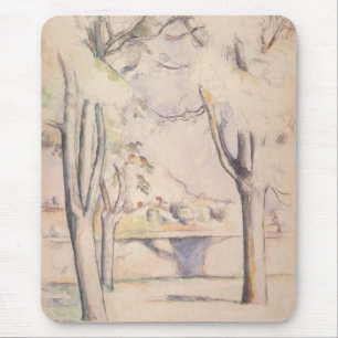 Tapis De Souris Vue à travers les arbres par Paul Cezanne, Art Vin