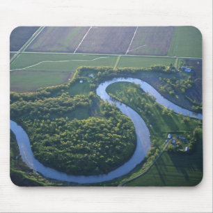 Tapis De Souris Vue aérienne de la rivière Rouge du Nord