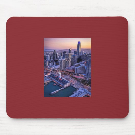 Tapis De Souris Vue aérienne de San Francisco à l'heure dorée (Devant)