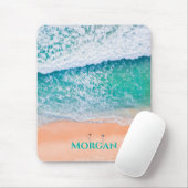 Tapis De Souris Vue aérienne des vagues Turquoises, les gens sur l (Avec souris)