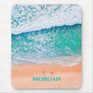 Tapis De Souris Vue aérienne des vagues Turquoises, les gens sur l