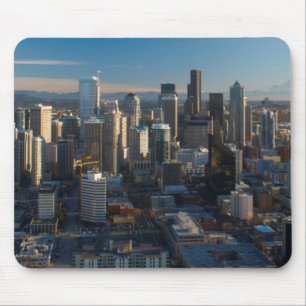 Tapis De Souris Vue aérienne d'horizon de ville de Seattle