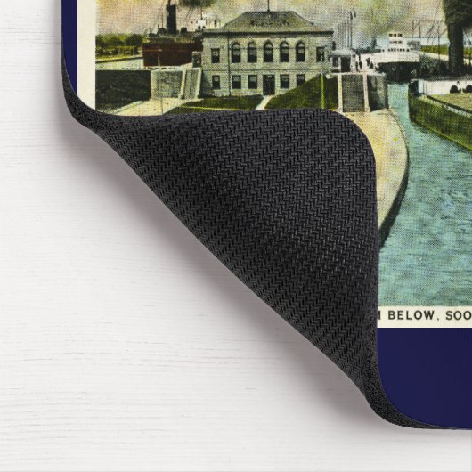 Tapis De Souris Vue au-dessous du Soo, serrures de Soo, Michigan (Coin)