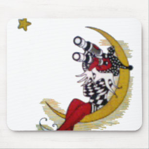 Tapis De Souris Vue cosmique : Elfe sur la lune aventure