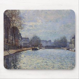 Tapis De Souris Vue d'Alfred Sisley   du canal St Martin, Paris