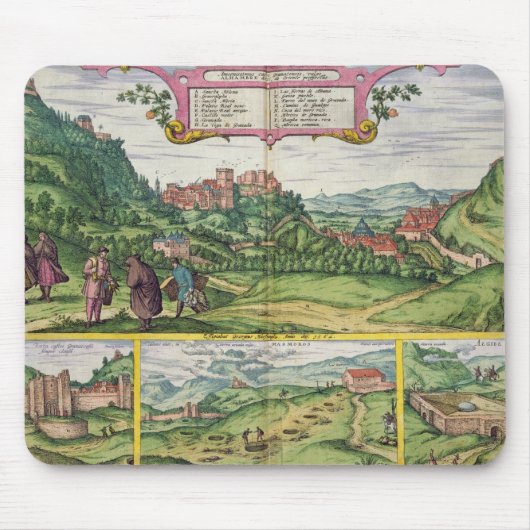 Tapis De Souris Vue d'Alhambra, de 'Civitates Orbis Terrar (Devant)