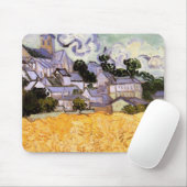 Tapis De Souris Vue d'Auvers avec l'église par Vincent van Gogh (Avec souris)
