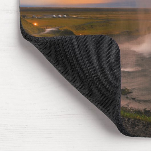 Tapis De Souris Vue de cascade de l'Islande Seljalandsfoss (Coin)