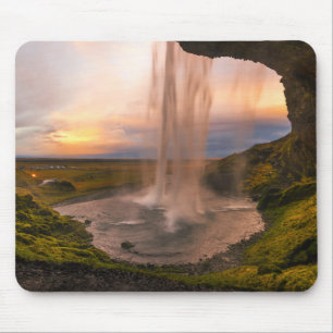 Tapis De Souris Vue de cascade de l'Islande Seljalandsfoss