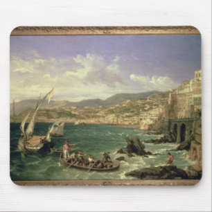 Tapis De Souris Vue de Gênes, 1854 (huile sur la toile)