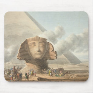Tapis De Souris Vue de la tête du sphinx et de la pyramide de