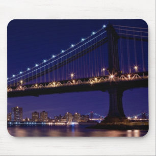 Tapis De Souris Vue de pont de Manhattan la nuit