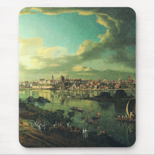 Tapis De Souris Vue de Varsovie depuis Praga par Bernardo Bellotto