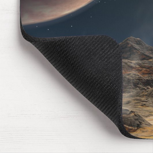 Tapis De Souris Vue d'une lune hypothétique en orbite (Coin)