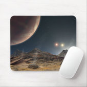 Tapis De Souris Vue d'une lune hypothétique en orbite (Avec souris)