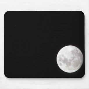 Tapis De Souris Vue d'une pleine lune, montre aussi Mars