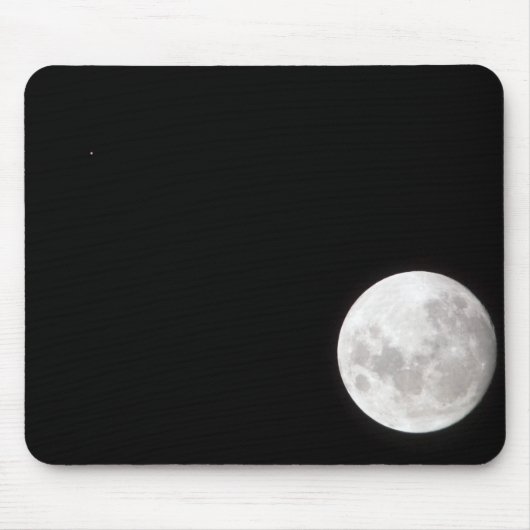Tapis De Souris Vue d'une pleine lune, montre aussi Mars (Devant)