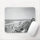Tapis De Souris Vue élevée par B&W de promenade et de plage (Avec souris)