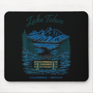 Tapis De Souris Vue panoramique de voyage vintage du lac Tahoe
