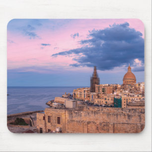 Tapis De Souris Vue panoramique du coucher de soleil sur La Valett