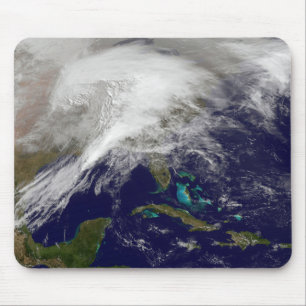 Tapis De Souris Vue satellite d'une tempête d'hiver massive