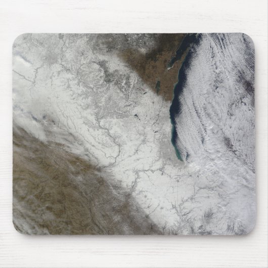 Tapis De Souris Vue satellite sur la neige et le froid (Devant)