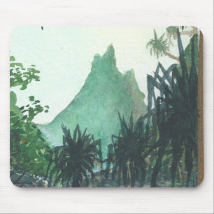 Tapis De Souris Vue Sur La Montagne Depuis La Plage De Kee'e