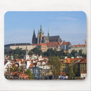 Tapis De Souris Vue sur la vieille ville et le château de Prague, 