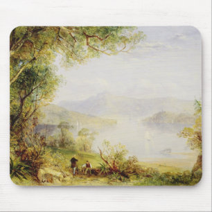 Tapis De Souris Vue sur le fleuve Hudson, c.1840-45 (huile sur le
