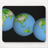 Tapis De Souris Vue topographique du monde (Devant)