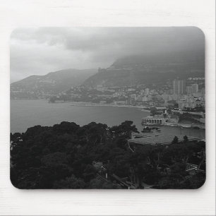 Tapis De Souris Vue vintage sur la côte de Monaco Monte Carlo