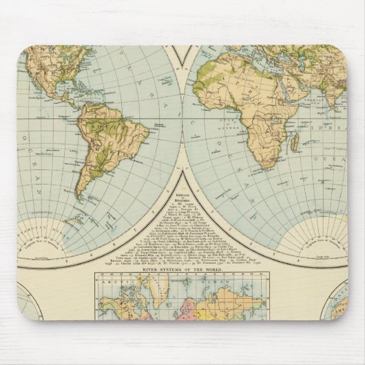 Tapis De Souris W, E Hemisphères (Devant)