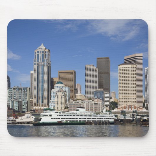Tapis De Souris WA, Seattle, Seattle, skyline avec ferry boat (Devant)