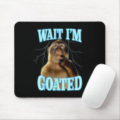 Tapis De Souris Wait I'm Goated Funny Thinking Monkey Meme Brainro (Avec souris)