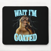 Tapis De Souris Wait I'm Goated Funny Thinking Monkey Meme Brainro (Devant)
