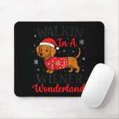 Tapis De Souris Walking In Weiner Wonderland Mini Dachshund Christ (Avec souris)