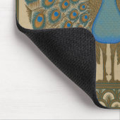 Tapis De Souris Walter Crane Blue Peacock avec sa queue écartée (Coin)