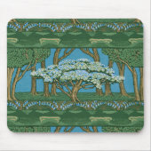 Tapis De Souris Walter Crane May Tree Wallpaper Green Blue (Devant)