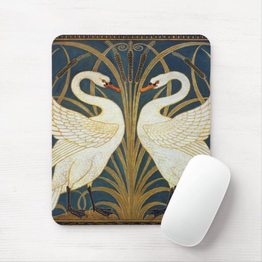 Tapis De Souris Walter Crane - Swan, Rush Et Iris Art Nouveau (Avec souris)
