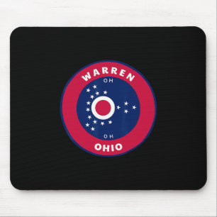Tapis De Souris Warren Ohio Oh Drapeau Dge Roundlet Souvenir