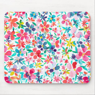 Tapis De Souris Watercolor Colorful Flower Petals