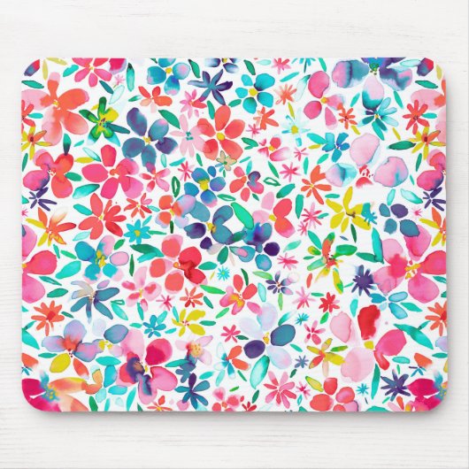 Tapis De Souris Watercolor Colorful Flower Petals (Devant)