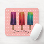 Tapis De Souris Watercolor Cute Popsicle Glaces Creams (Avec souris)