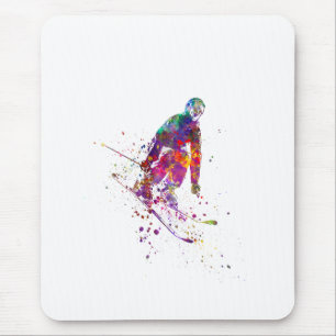 Tapis De Souris watercolor skier