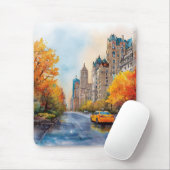 Tapis De Souris Watercolour Autumn in New York (Avec souris)