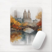 Tapis De Souris Watercolour Autumn in New York (Avec souris)