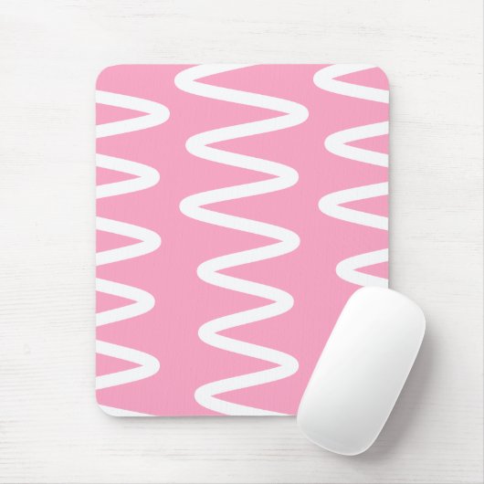 Tapis de souris Wave No. 6 (Rose flamant) (Avec souris)
