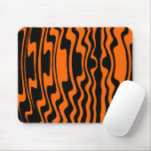 Tapis De Souris Wavey Stripey - Noir et orange (Avec souris)