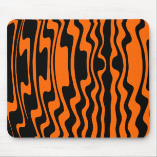 Tapis De Souris Wavey Stripey - Noir et orange